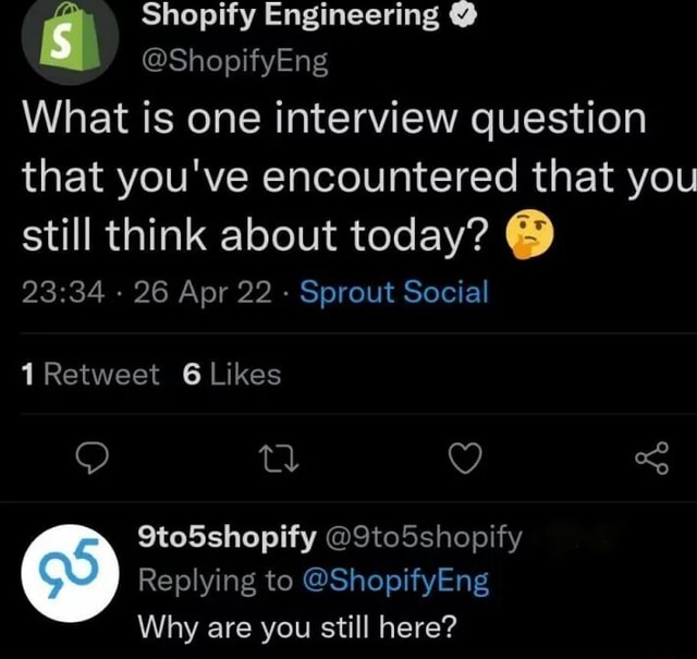 ShopifyEng What is one interview question that you've encountered that