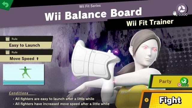 Wii Fit Series Wii Balance Board Wii Fit Trainer Rule 3300 Easy To Launch Rule Move Speed T Conditions All All Fighters Fighters Are Easy Have To Launch Increased After Move A