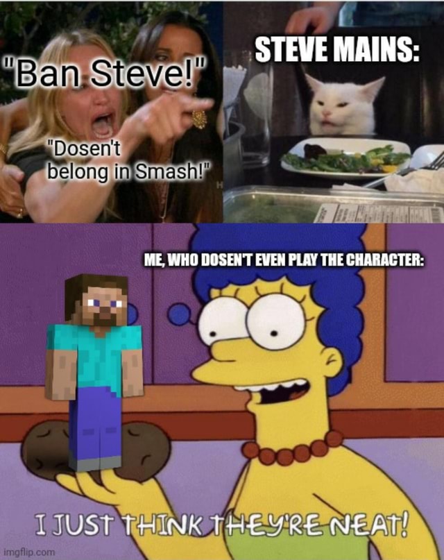 STEVE MAINS: Ban Steve! "Dosent Belong In Smash ME, WHO DOSEN'T EVEN ...