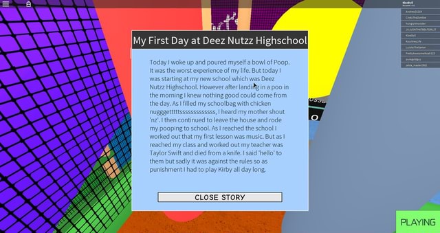 What did we do!!!! #Roblox #StoryGenerator - Be My First Day at Deez