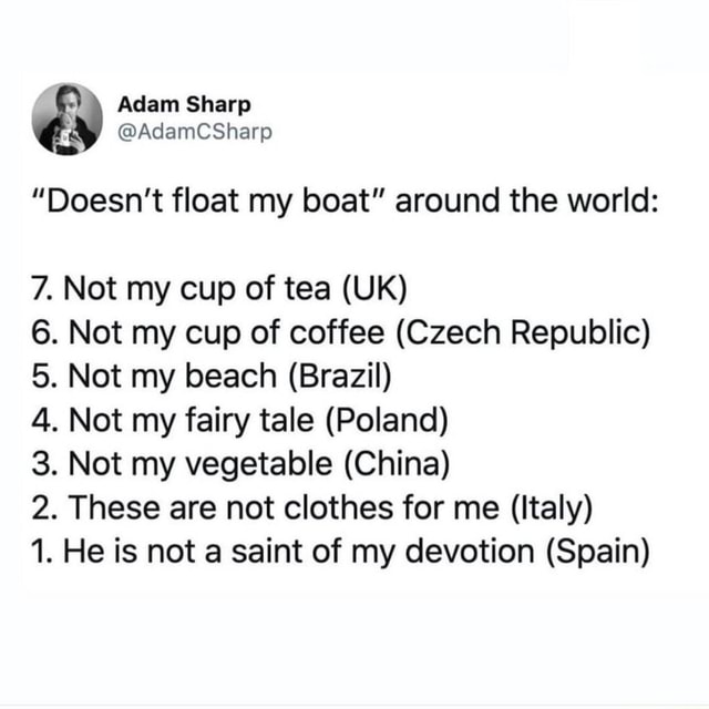 Adam Sharp wy "Doesn't float my boat" around the world 7. Not my cup