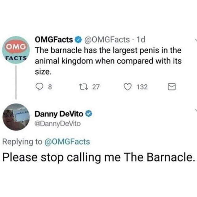 The barnacle has the largest penis in the OMGFacts @OMGFacts id OMG ...