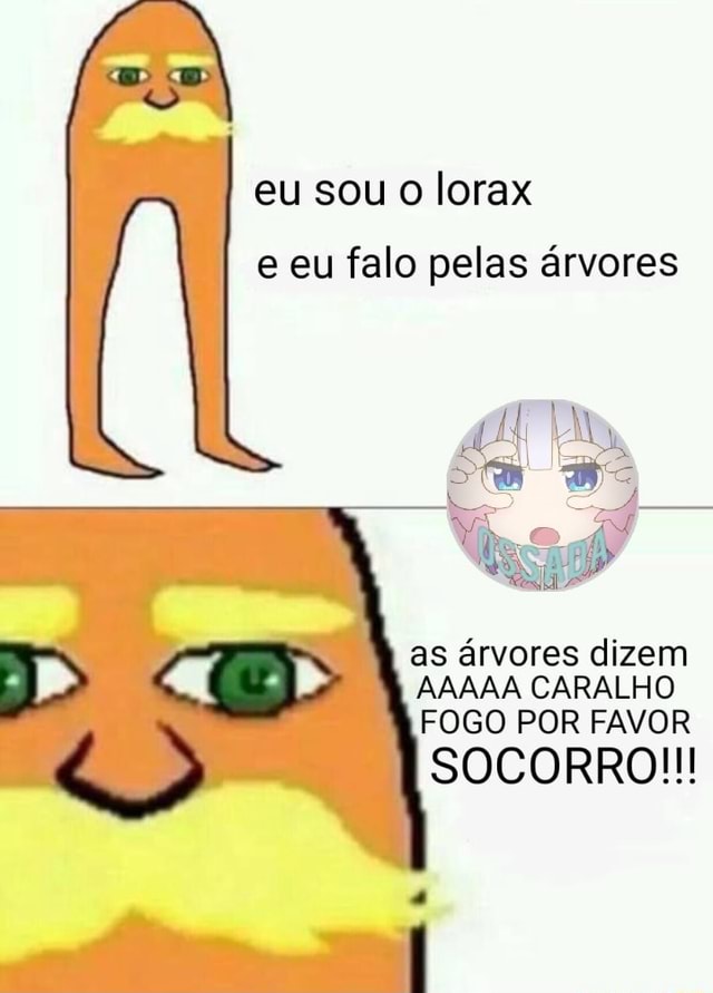 Eu sou o lorax e eu falo pelas árvores as árvores dizem AAAAA CARALHO ...