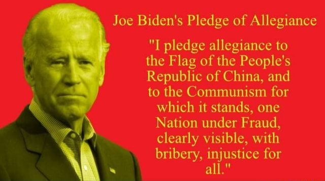 Joe Biden's Pledge Of Allegiance "I Pledge Allegiance To The Flag Of ...