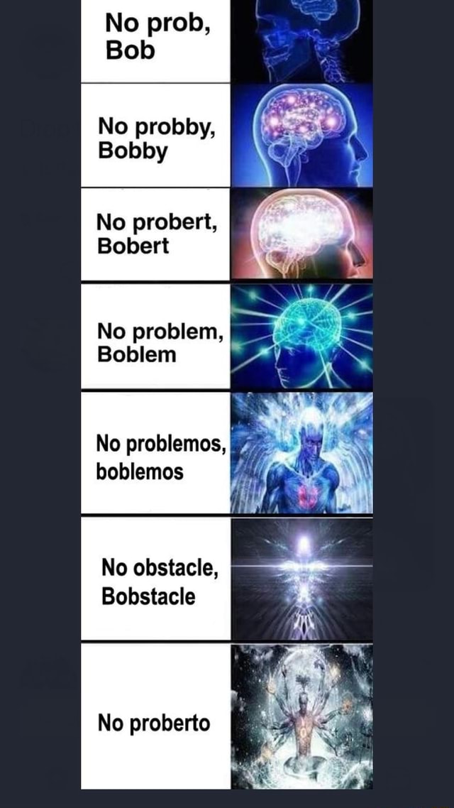 No prob, Bob No probby, Bobby No probert, Bobert No problem, Boblem No ...