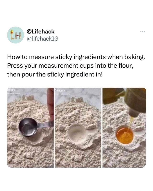 Smart! Save Some Washing ☺️ - How To Measure Sticky Ingredients When ...