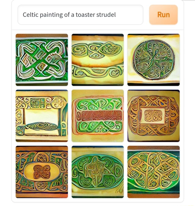 Celtic painting of a toaster strudel Run iFunny