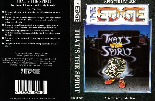 Box art covers - THAT'S THE SPIRIT by Simon Lipowicz and Andy Blazdell ...