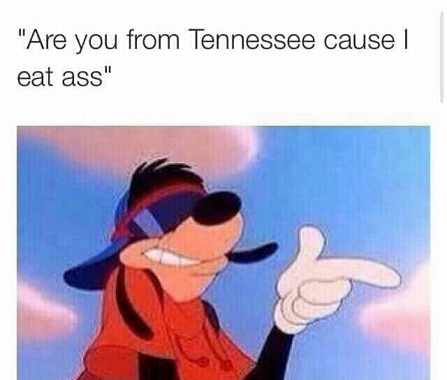 Are You From Tennessee Cause I Eat Ass