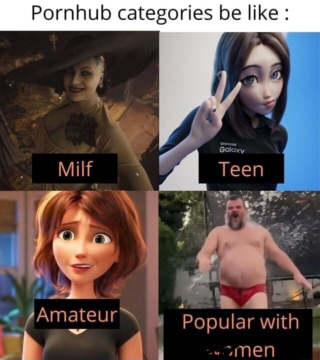 Pornhub categories be like : Milf ~ a with ~men - seo.title