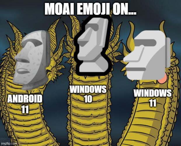 All the different moai. 🗿was the last emoji I copied on my clipboard :  r/shitposting