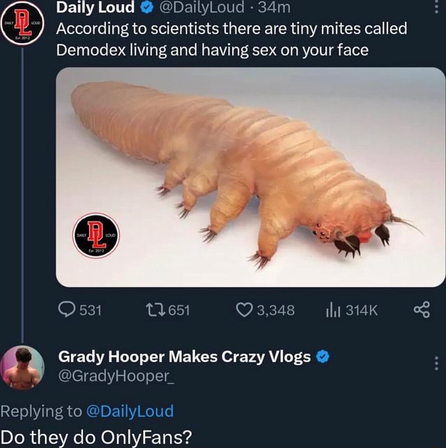 Daily Loud According To Scientists There Are Tiny Mites Called Demodex Living And Having Sex On 