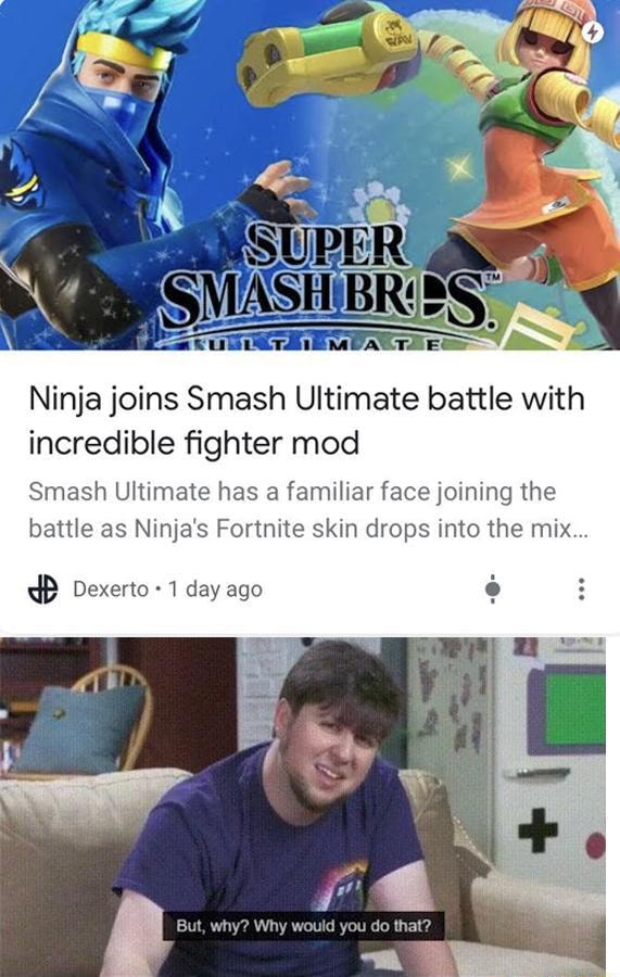 Ninja joins Smash Ultimate battle with incredible fighter mod Smash ...