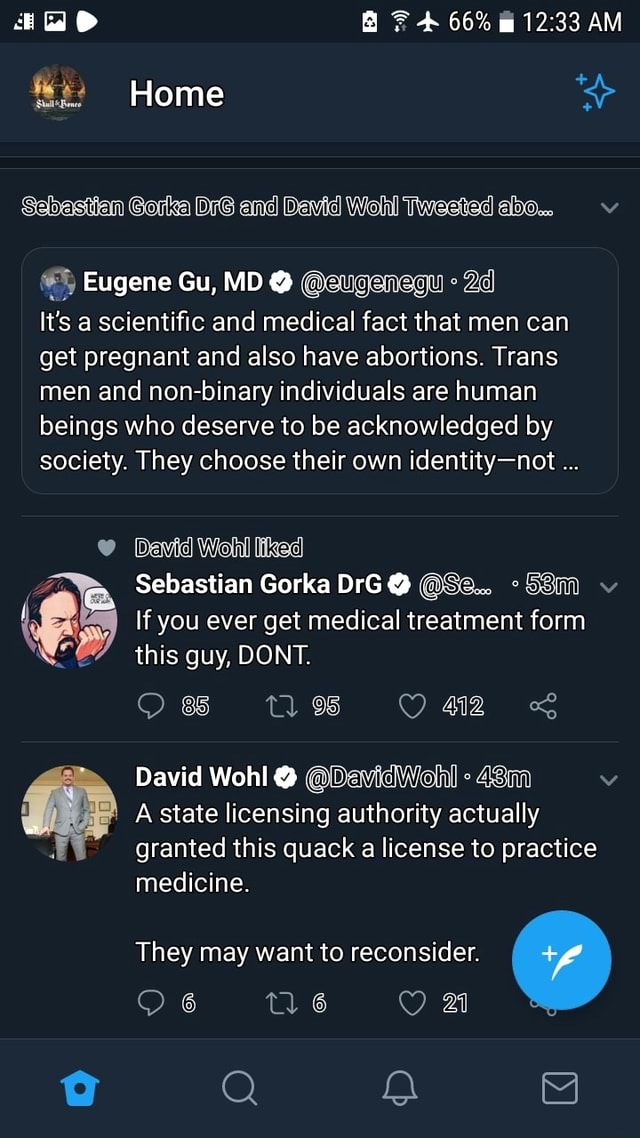 Ff Eugene Gu Md 0 It S A Scientiﬁc And Medical Fact That Men Can Get Pregnant And Also Have Abortions Trans Men And Non Binaw Individuals Are Human Beings Who Deserve To Be Acknowledged By Society They Choose Their Own Identity Not ª If