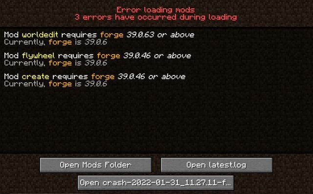 Error Loading Mods 3 Errors Have Occurred During Loading Hod Worldedit ...