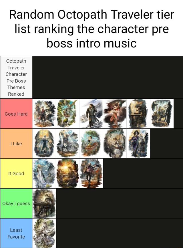 Random Octopath Traveler tier list ranking the character pre boss intro ...