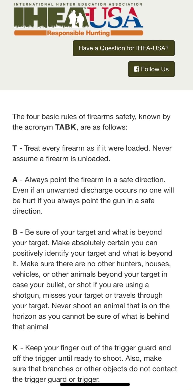 INTERNATIONAL HUNTER EDUCATION ASSOCIATION a THA (II Responsible
