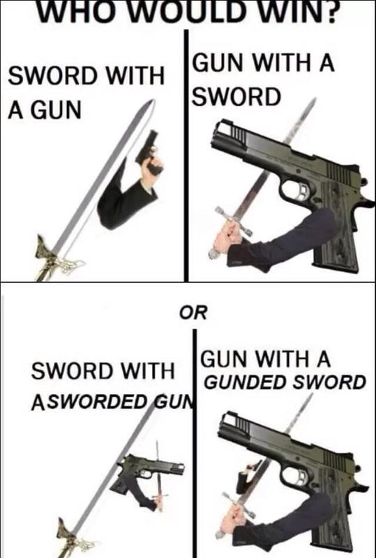 GUN WITH A SWORD WITH GUN WITH A SWORD WITH GUNDED SWORD A SWORDED U - )