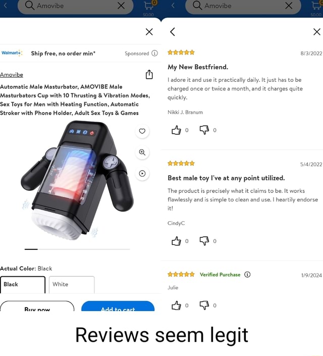 Amovibe Walmart+ Ship free, no order min* Sponsored Amovibe Automatic Male Masturbator, AMOVIBE Male Masturbators Cup with 10 Thrusting & Vibration Modes, Sex Toys for Men with Heating Function, Automatic Stroker with Amovibe Walmart+ Ship free, no order min* Sponsored Amovibe Automatic Male Masturbator, AMOVIBE Male Masturbators Cup with 10 Thrusting & Vibration Modes, Sex Toys for Men with Heating Function, Automatic Stroker with