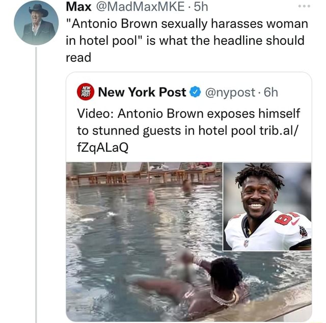 Antonio Brown Exposes Himself to Hotel Guests at Swimming Pool in