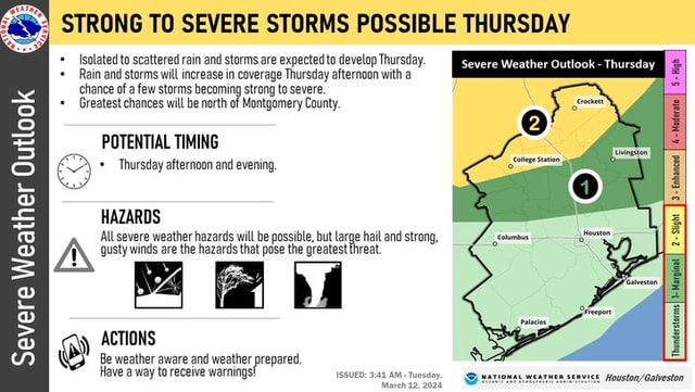 STRONG TO SEVERE STORMS POSSIBLE THURSDAY Severe Weather Outlook ...