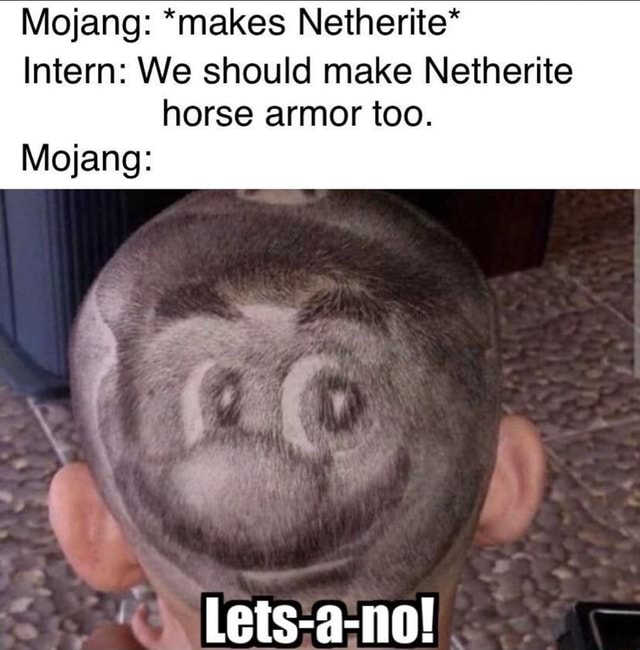 Mojang *makes Netherite* Intern We should make Netherite horse armor