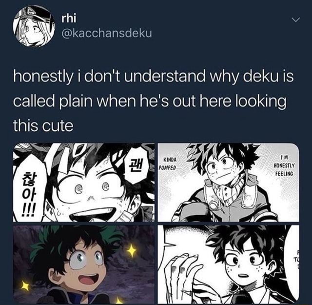 Honestly i don't understand why deku is called plain when he's out here ...