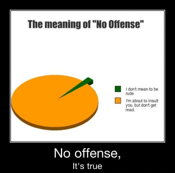 The Meaning Of No Offense No Offense It S True No Offense It S True