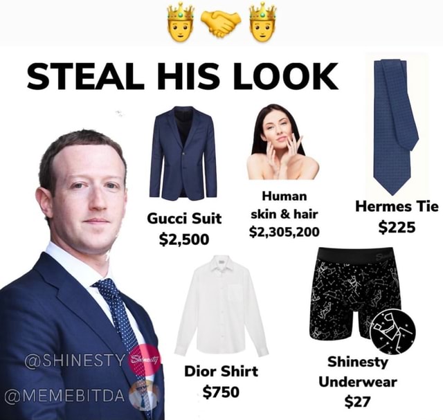 STEAL HIS LOOK Hermes Tie Ge- Gucci Suit Skin & hair $2,305,200 $225