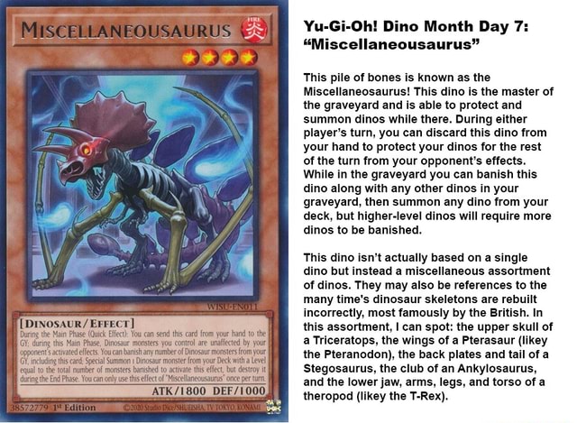 DINOSAUR / EFFECT] During the Main Phase (Quick Eec: You can send this ...