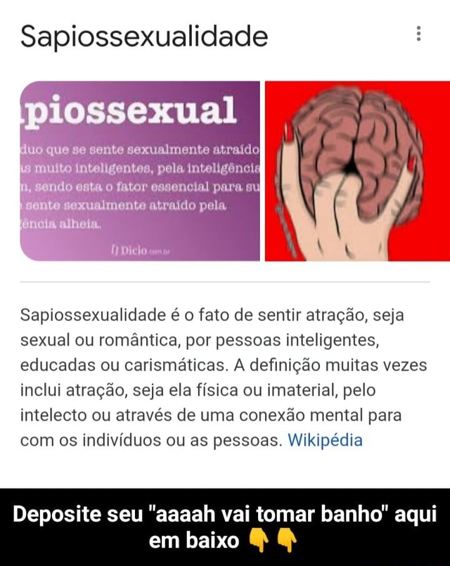 Sapiossexualidade piossexuall duo que se sente sexualmente atraídoI ...
