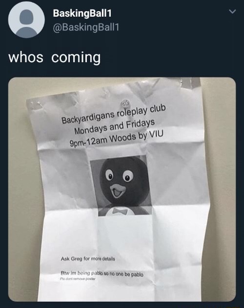 Whos coming roleplay club 4 Fridays ods by VIU Backyardigans Nondays an