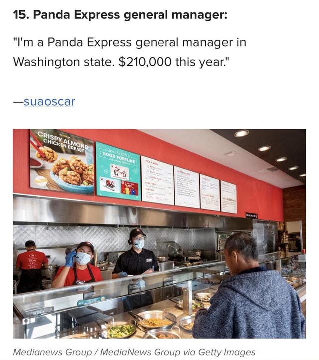 15. Panda Express general manager "I'm a Panda Express general manager