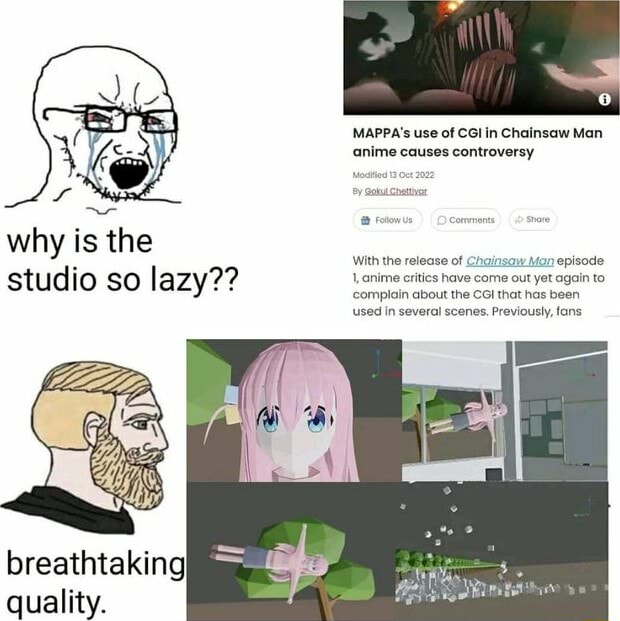 Why is the studio so lazy?? breathtaking quality. MAPPA's use