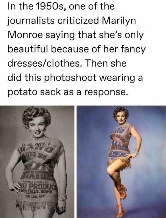 Marilyn Monroe's Potato Sack Dress Was the Perfect Response to a Catty  Columnist