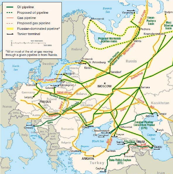 Pipeline Proposed oll pipeline - Gas pipeline Proposed gas pipeline ...