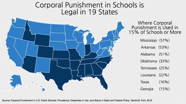 Corporal Punishment in Schools is Legal in 19 States Where Corporal ...