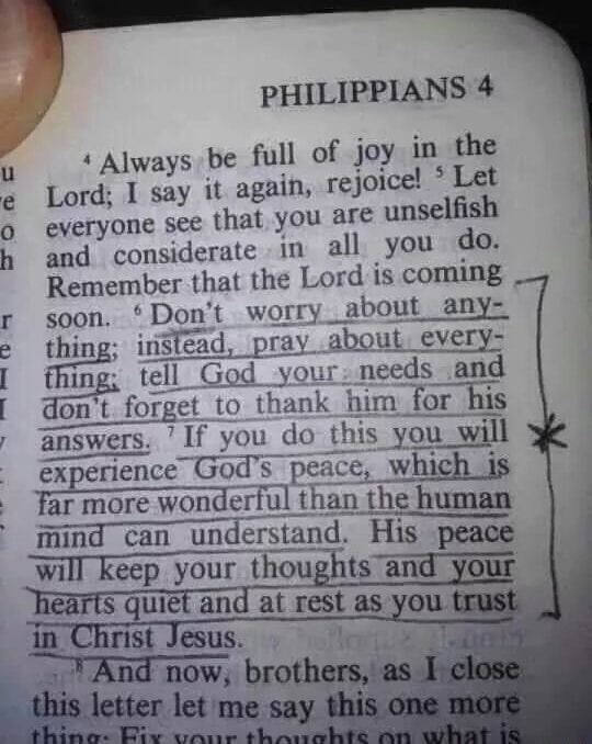 PHILIPPIANS 4 Always be full of joy in the Lord; I say it again ...