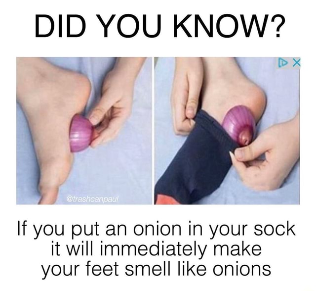 DID YOU KNOW? If you put an onion in your sock it will immediately make