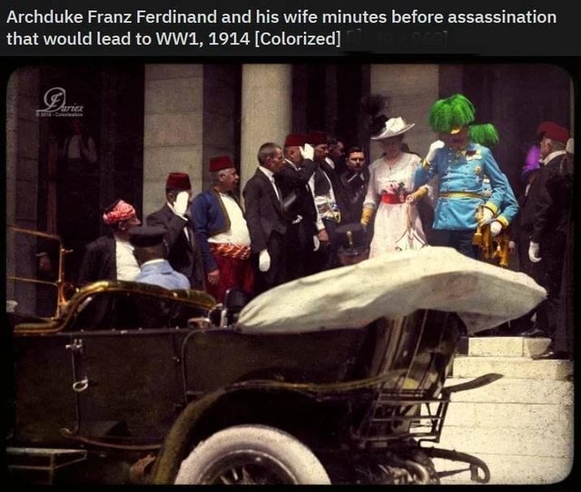 Archduke Franz Ferdinand and his wife minutes before assassination that ...