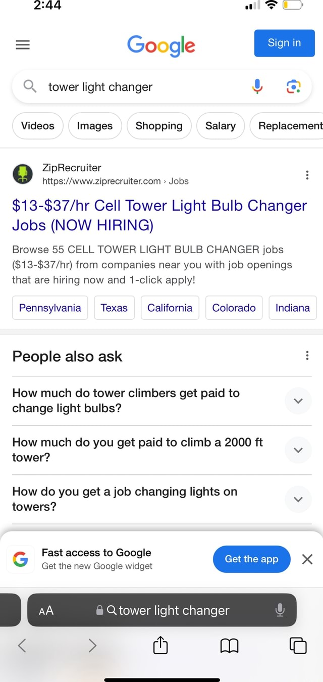 Tower Light Bulb Changer Jobs Shelly Lighting