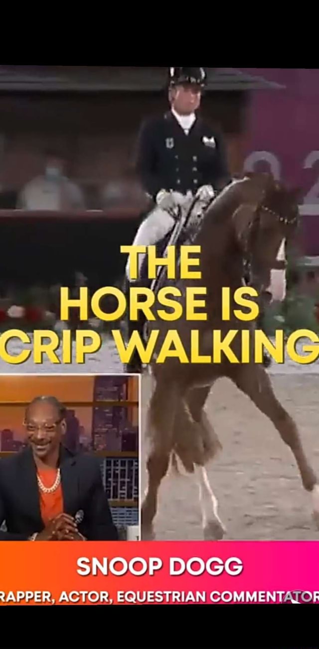 MORSE CRIP WALKING SNOOP DOGG RAPPER. ACTOR, EQUESTRIAN COMMENTATOR