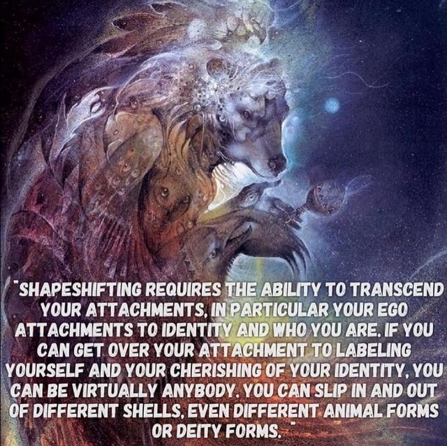 SHAPESHIFTING REQUIRESI ABILITY TO TRANSCEND YOUR ATTACHMENTS, CULAR ...