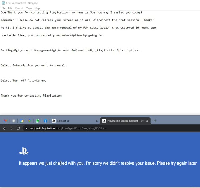 contacting playstation