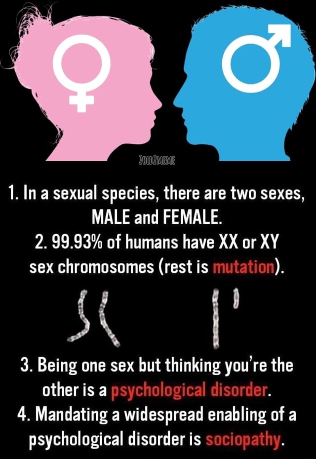 1 In A Sexual Species There Are Two Sexes Male And Female 2 99 93