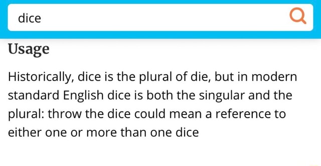 Dice Or Die What S The Difference Writing Explained