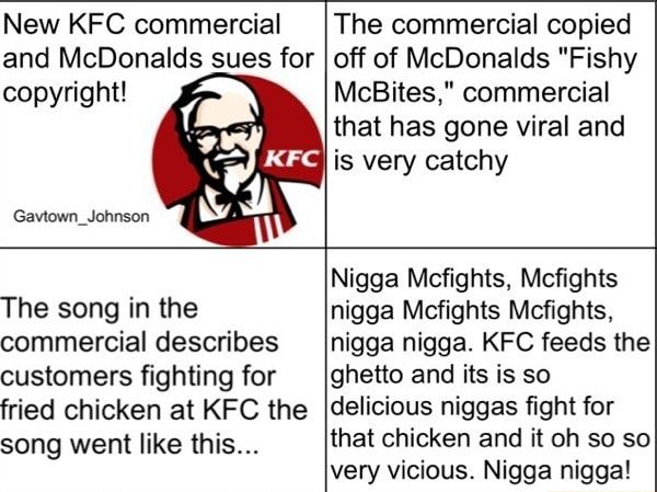 New KFC Commercial And McDonalds Sues For Copyright! Gavtown_Johnson ...