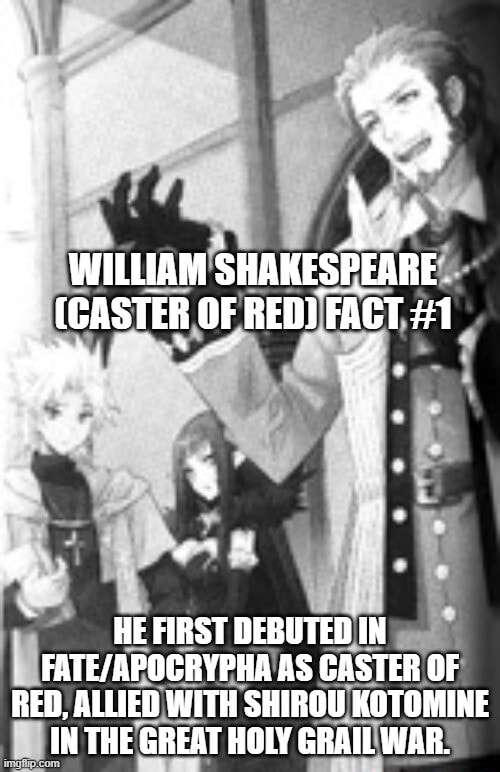 He first debuted in Fate/Apocrypha as Caster of Red, allied with Shirou ...