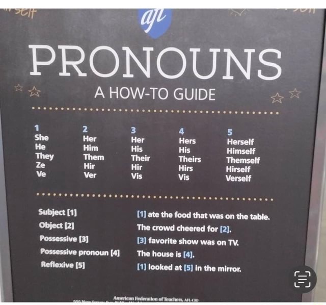 Pronouns I A How To Guide 1 2 3 4 5 She Her Her Hers Herself He Him His His Himself They Them 4290