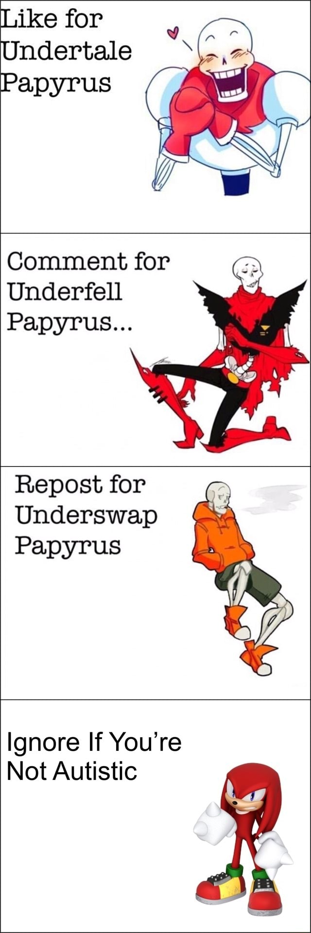 underswap papyrus x underfell sans